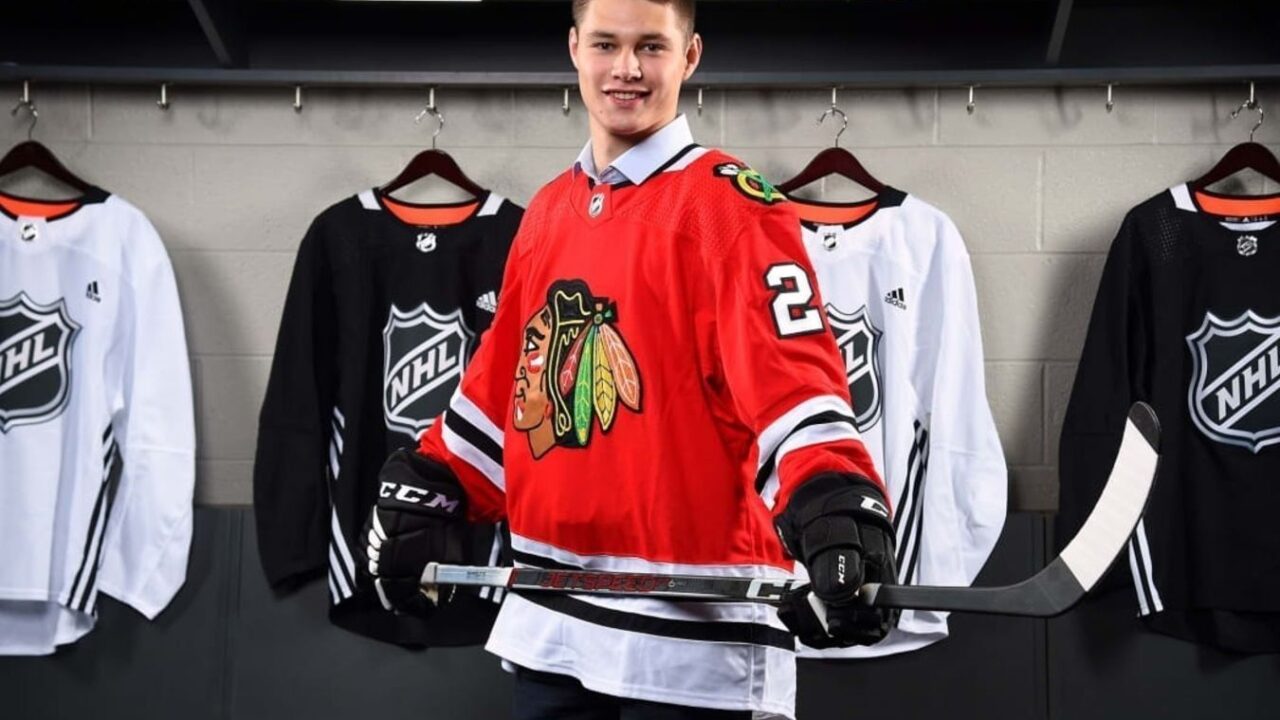 Roman Kantserov scored his first goal for the Chicago Blackhawks in the NHL